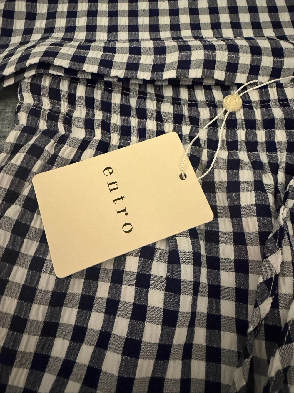 entro Navy and White Gingham Shorts Set - Picture 2 of 5